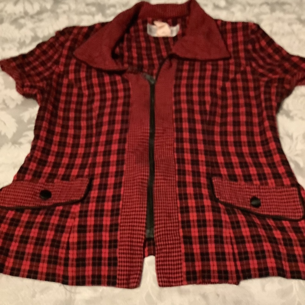 Jessica Howard Vintage Plaid Blouse